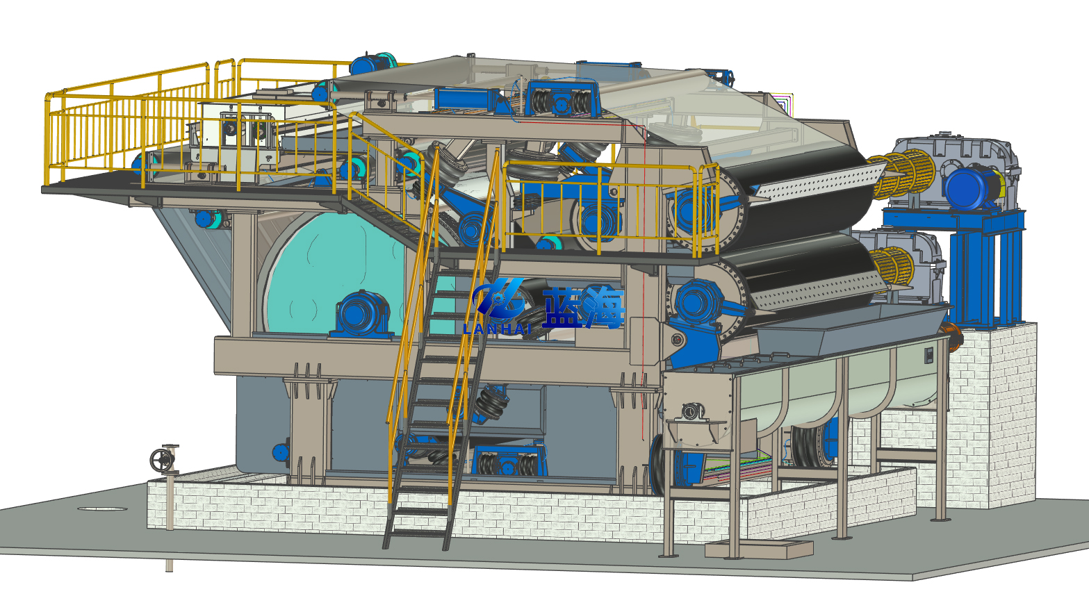 雙網轉鼓對輥強壓脫水裝置介紹及工作原理
